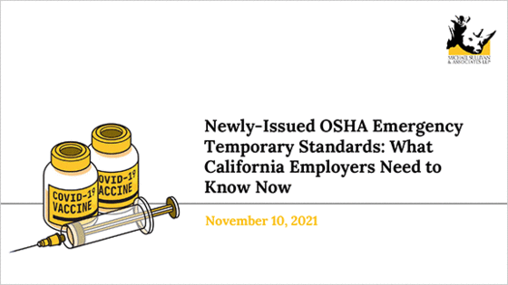OSHA Emergency Temporary Standard: What California Employers Need to Know Now